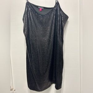 Vince Camuto Black Sequin Slip Dress